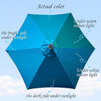 Blissun 7.5 ft Solar Umbrella, 18 LED Lighted Patio Umbrella, Table Market Umbrella