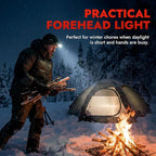 WARSUN Rechargeable Headlamp 1500 Lumens, Hands-Free LED Headlamp with Adjustable Angle, Motion Sensor & Battery Indicator, 4 Modes for Winter Chores, Snow Shoveling, Outdoor Work