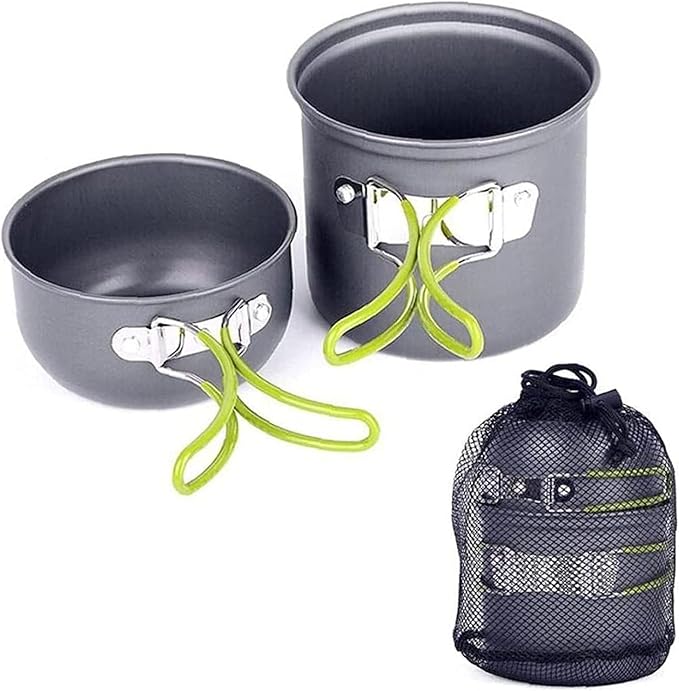 Camping Cookware Camping Cooking Sets Portable and Foldable Cookware Kit Cooker Utensil Tool Oven Pot Pan Tableware Outdoor Picnic
