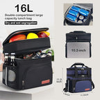 Tactical Lunch Box for Men & Women – Expandable 16L Double Deck Insulated Cooler Bag for Work, Construction & 12-Hour Shifts – Heavy Duty Leakproof Large Meal Prep Tote with Shoulder Strap