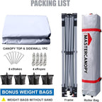 MASTERCANOPY Durable Pop-up Canopy Tent with 1 Sidewall (6.6'x6.6',White)