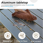 Folding Camping Table, Portable Lightweight Beach Tables for Sand Foldable, Aluminum Roll-up Folding Square Table for Outdoor Camping, Picnic, Card, Travel