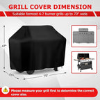iCOVER Grill Cover, 70 inch BBQ Grill Cover for Outdoor Grill, Anti-UV & Fade Resistant Gas Grill Cover, Waterproof Barbecue Grill Covers for Weber, Char-Broil, Nexgrill and More, Black