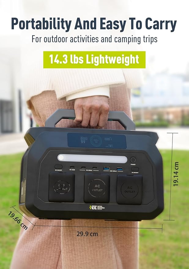 IEETek P800 Portable Power Station,512Wh LiFePO4 Battery,800W(1600W Peak)AC Outlet Power Bank,1 Hour Fast Charging Lithium Solar charger Generator,Home Use,Emergency Backup,RVs,camping essentials gear