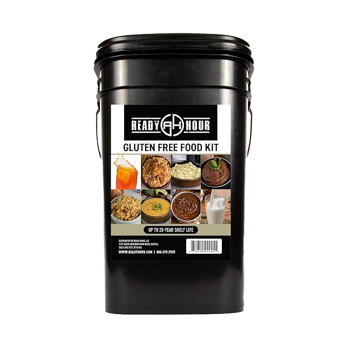 Ready Hour Gluten-Free Food Kit (120 Servings), Gluten-Free Survival Kit, Freeze-Dried Survival Food Storage, Emergency Preparedness, Prepper Supplies, 25-Year Shelf Life