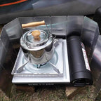 2 Pack Camping Stove Windscreen 16 Plates Folding Outdoor Stove Windscreen Aluminum Camp Stove Windscreen with Carrying Bag, Camping Stove Windshield for Camping Picnic, Backpacking, Cooking