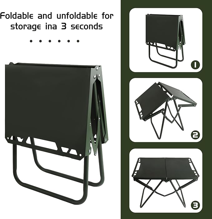 Folding Tactical Outdoor Table,Portable Adjustable Height IGT Modular Panels Camp Table with Light Bracket for Travel expeditions, Hiking, Picnics, BBQs & Beach Trips