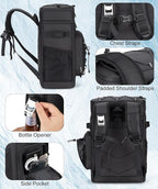 Insulated Cooler Backpack, 40L Leakproof Backpack with Double Compartments for Men & Women, Large Lunch Cooler for Camping, Beach, Travel, Picnic, Up to 48 Cans
