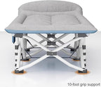 Ultralight Folding Tent Camping Cot Bed, Folding Bed with Mattress, 10-Foot Reinforced Support, No Installation, Portable Compact for Outdoor Travel, Base Camp, Hiking