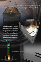 ZEN Camps Ultralight Folding Stainless Steel Pot Stand with Tray Windscreen for Alcohol or Solid Fuel Stoves for camping