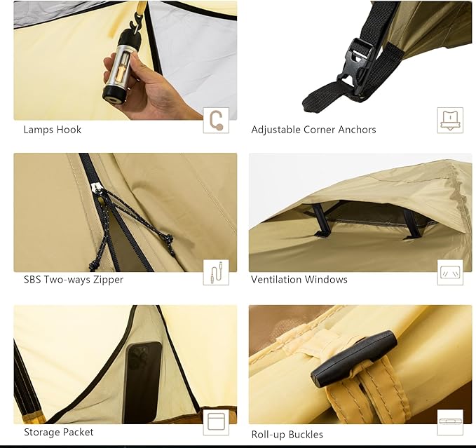 BISINNA 4 Season Tent for Backpacking Winter Tents 2 Person Lightweight Cold Weather Tents Waterproof Double Layer All Season Tent Aluminum Alloy Poles Easy Set Up for Camping, Hiking, Outdoor