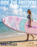 10'6''x33''Inflatable Stand Up Paddle Board, 400lbs Extra Wide Stand Up Paddleboard with Kayak Seat, Anti-Slip EVA Deck Premium SUP Accessories Kit, Non-Slip Stable Deck Boat for Yoga Fishing Surf