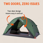 Kelty Wireless Freestanding Camping Tent, 2 4 or 6 Person Size, Huge Interior and Peak Height, Intuitive + Easy to Pitch, Color Coded Setup
