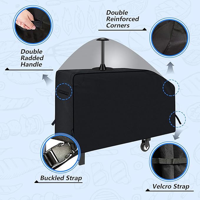 NEXCOVER 28 Inch Griddle Cover | for Blackstone 28 Inch 2 Burner Griddle Cooking Station | Waterproof Heavy Duty Gas Grill Cover | 600D Polyester Anti-UV Canvas Flat Top BBQ Cover with Support Pole.