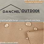 DANCHEL OUTDOOR Waterproof Rain Fly for Bell Tent, 4 Season Yurt Tent Rain Cover Protector Tarp with/No Stove Jack Glamping Gears, PU5000mm Lightweight 300D Oxford Polyester, Beige(13ft/16.4ft/20ft)