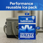 Below Zero Prefilled Reusable Ice Packs for Coolers | Long Lasting Freezer Ice Blocks for Camping, Lunch Bags & More | 48 Hour Cooler Ice Pack Technology