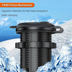 12-24 V 3 Hole Tent Type Car Modification Sockets Dual Female Power Outlet Adapter QC3.0 USB PD 18W Type-C Car Quick Charge Interface Outlet for Car Marine Boat