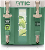 RTIC Halftime Water Cooler Portable Carrier Container, Drink Beverage Dispenser, Stackable with 2 Taps, Bottleless, BPA-Free, for Sports, Camping, BBQ, Parties, Picnic, & More, Sage