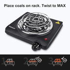 Electric Charcoal Burner Stove Portable Hot Plate Grill Coal Burners Heating Plate 700W Charcoals Starter Heater with Smart Heat Control & Stainless Steel Fast Heating for Cooking Top Countertop