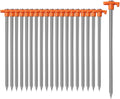 Cheardia 20 Pack Tent Stakes Heavy Duty, 9.75 Inch Yard Stakes Non-Rust Metal Tent Pegs Ground Stakes Tent Spikes for Camping Patio, Garden, Canopies, Grassland, Outdoor, Orange