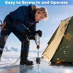 Ice Anchor Tool Kit, Ice Anchor Drill Adapter with Ice Fishing Shelter Stake Screws with Storage Bag, Universal Anchors Accessories for Outdoor Camping Tent or Ice Fishing Shanty Shelter Tent