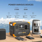 PECRON E500LFP Portable Power Station, 600W/576Wh Solar Generator, Power Station LiFePO4 Battery Backup, Fast Charging for Home Use, RV, Camping, CPAP, Emergencies