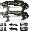 LED Headlamp, 1000lumens 230° Widebeam Headlight, USB Rechargeable HeadLamp with Red Taillight, Lightweight Waterproof Headband Light for Camping Running Hiking, Hard Hat Headlamp