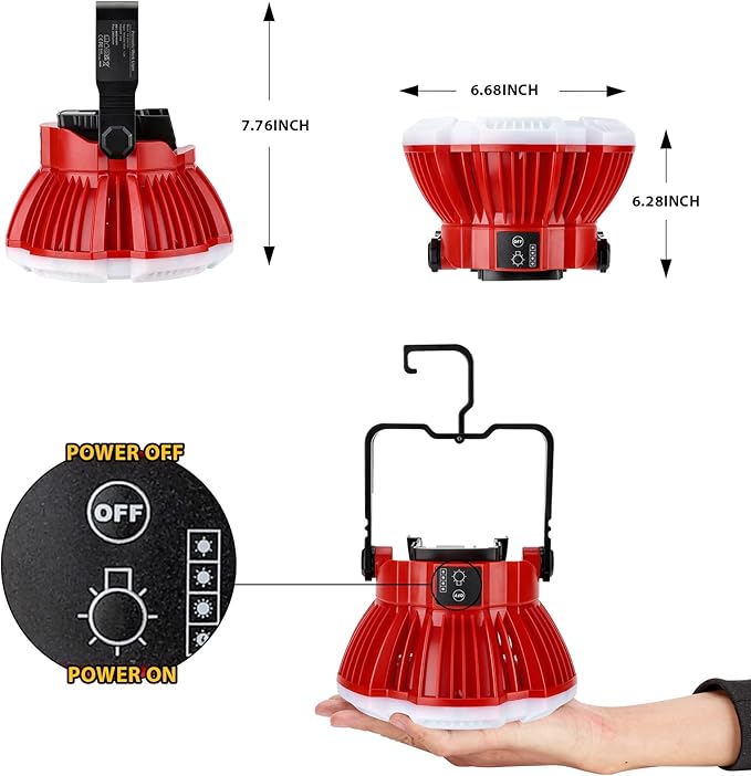2400LM LED Camping Lantern for Milwaukee m18 Battery, 24W LED Work Light for Car Repairing , Camping, Emergency and Hurricane, Hiking, Fishing (Battery not Included)