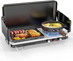 ROVSUN 2-in-1 Portable Camping Stove with Grill