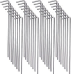 28 Pack Tent Stakes 6.5" Heavy Duty Metal Pegs for Outdoor Christmas Decorations Yard Ground Garden Camping Canopy Gardening Accessories