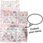 Personalized Toddler Nap Mat for Preschool, Custom Name Kids Sleeping Bag for Daycare, Kindergarten Roll Up Sleeping Mat with Removable Pillow and Soft Blanket, Fun Themes for Boys & Girls