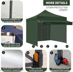Pop up Canopy Tent with Awning Easy up Canopy with Wheel Bag Heavy Duty Waterproof Canopy Commercial Gazebo Tent for Outdoors Parties Vendors