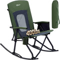 PORTAL Oversized Folding Rocking Camping Chair Portable Outdoor Rocker with High Back Hard Armrests Carry Bag, Supports 400 lbs