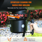 Realcook BBQ Barrel Charcoal Grill: Spacious Premium Outdoor Barbecue Grills with Side Tables - Perfect for Outdoor Cooking Backyard Grilling Patio Tailgating Camping Picnic and Party