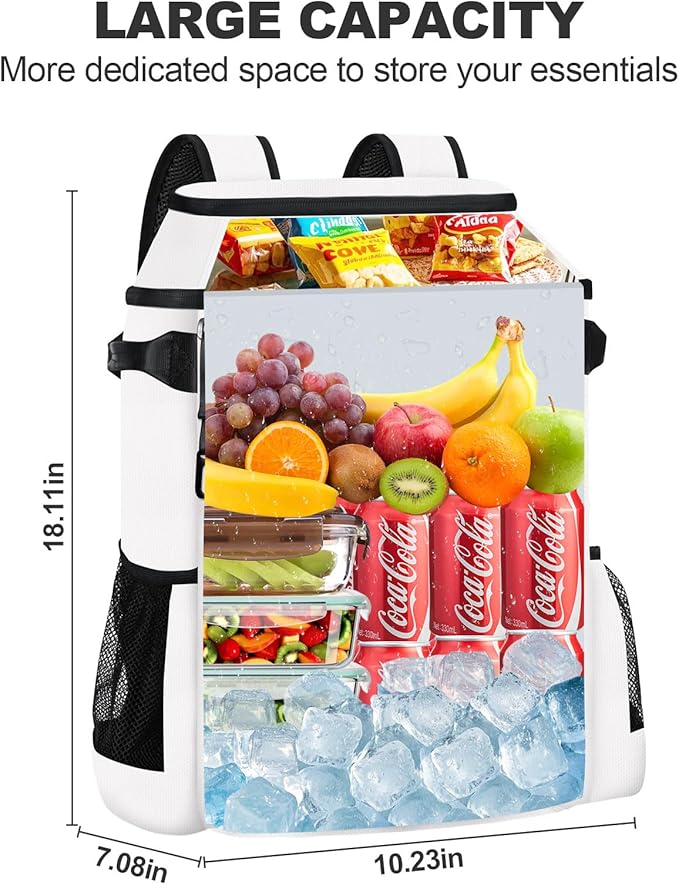 Cooler Backpack Insulated Leak Proof 30 Cans for Men Women,Waterproof Soft Cooler Bag，Lightweight Ice Chest Lunch Backpack for Beach Camping Picnic Travel Worksite Fishing