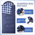 Uniqwamer Kids Sleeping Bag for Girls Boys - 4 Seasons Cold & Warm Weather Flannel Camping Sleeping Bags, Lightweight & Waterproof 45°F Sleeping Bag for Camping Hiking Outdoor Travel