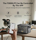 Pecron Portable Power Station F3000LFP with 200W Solar Panel*3, 3072Wh Solar Camping Generator can expand to 9216Wh, 3600W Solar Generator for RV, Home Use, CPAP