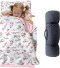 Personalized Toddler Nap Mat for Preschool, Custom Name Kids Sleeping Bag for Daycare, Kindergarten Roll Up Sleeping Mat with Removable Pillow and Soft Blanket, Fun Themes for Boys & Girls