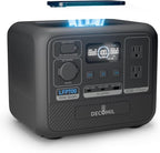 DECOMIL LFP700 Portable Power Station, 504Wh LiFePO4 Battery, 700W AC Output (1200W Peak), Wireless Charging, 80% in 50 Min, Solar Generator for Camping, Emergency, Home Backup (Solar Optional)
