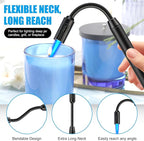 LcFun Torch Lighter Refillable Butane Lighters with Flexible Long Neck and Visible Fuel Window, Windproof Jet Flame Long Matches for Candles Grill Fireplace Kitchen Camping (Butane Not Included)
