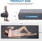 Extra Thick Memory Foam Camping Mattress - 72" x 24" Portable Sleeping Pad for Adults, Folding Camping Bed Mat, Lightweight Cot Mattress Topper for Outdoor, RV, Travel & Backpacking
