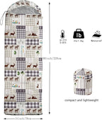 Kids Sleeping Bag for Boys Girls,Rocket Moon Print-Lightweight Warm Portable Outdoor Indoor-Waterproof Cold Weather Resistant Sleeping Bag for Camping Hiking