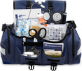 MFASCO Complete Emergency Response First Aid Kit Trauma Bag - 415 Piece Fully Stocked Supplies for Disaster Preparedness | for Business, Schools, Organizations, Groups, Home Safety (Reflective Blue)