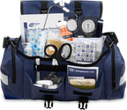 MFASCO Complete Emergency Response First Aid Kit Trauma Bag - 415 Piece Fully Stocked Supplies for Disaster Preparedness | for Business, Schools, Organizations, Groups, Home Safety (Reflective Blue)