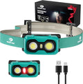 Mossy Oak 600 Lumens Rechargeable Headlamp, Lightweight LED Headlight with White & Red Light, Waterproof Head Lamp with Non-Slip Band, Dimmable & Memory Function for Camping, Running, Valentine's Day