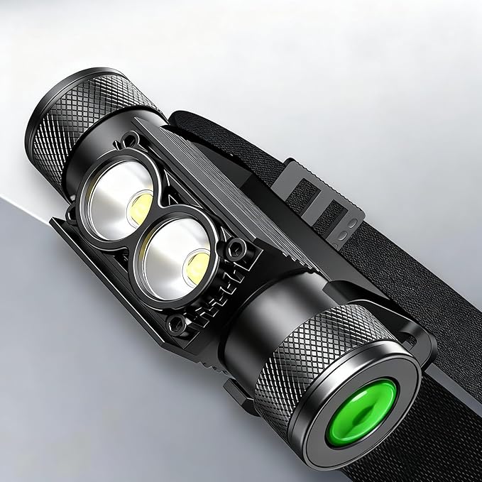 Bright Rechargeable LED Headlamp 1200 Lumen Head Lamp with 6 Modes, Waterproof Head Light with 2500mAh Battery for Camping,Running,Hiking, Emergency,Outdoor,Hard Hat