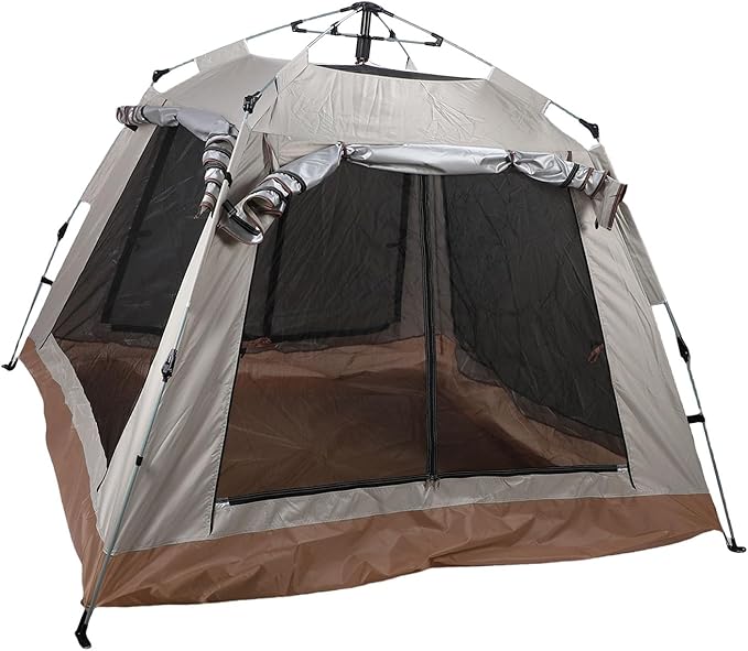 Pop Up Camping Tent, Automatic Setup Sun Protection Tent with Removable Rain Fly and Carry Bag, for Family Outdoor Camping Backpacking Hiking
