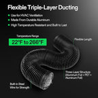 VIVOSUN Smart Air Filtration G8 Kit 8", AeroZesh G8 Inline Duct Fan with E12 Speed Controller, Carbon Filter & 25' Ducting, Cooling & Ventilation System for Grow Tents, Indoor Gardening, Hydroponics
