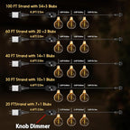 G40 Globe String Lights 60ft LED Shatterproof Hanging Patio Lights, 20+2 Bulbs, Waterproof Connectable for Indoor Outdoor Decor Garden Camping Backyard Valentine's Day Gifts for Men Him Hubby