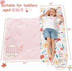 Toddler Nap Mat, Kids Sleeping Bag with Pillow & Minky Blanket, Girls Extra Large Rolled Nap Mats for Preschool Daycare Camping Kindergarten